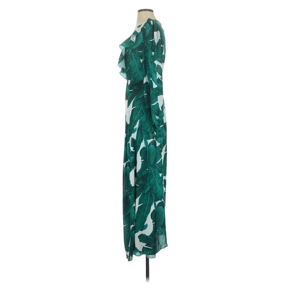Miss Ord Elegant Green Leaf Print Maxi Dress - Picture 4 of 7
